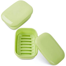 Lot de 2 boĂ®tes Ă savon de voyage, porte-savon portable avec couvercle, Ă©tui Ă savon pour le camping, la salle de sport et les voyages, boĂ®te Ă