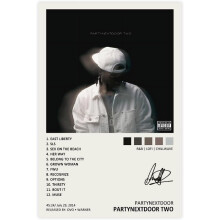 Affiche Aaroca Partynextdoor, reproduction d'une pochette d'album sur toile, édition limitée signée, décoration pour chambre et bureau, sans