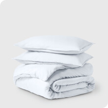 Juego de funda nórdica y fundas de almohada de microfibra Bare Home, tamaño king, blanco, 3 piezas