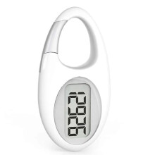 Mini digitale stappenteller 3D wandelstappenteller voor buitensporten, hardlopen, kinderen, mannen en vrouwen, wandelen, wit en zilver