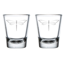 Set van 2 borrelglaasjes (50 ml) Borrelglaasje met libelle
