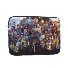 Game of Thrones laptophoes, schokbestendige beschermhoes met accessoirevak, aktetas-achtige draagtas, 10 12 13 15 17 inch, zwart
