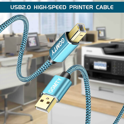 Printerkabel 1,8 meter, USB-printerkabel USB 2.0 Type A mannelijk naar B mannelijk, scannerkabel, snelle USB-printerkabel 2
