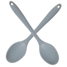 Cuillères à mélanger en silicone (lot de 2) - 27 cm (10,6 po) - Résistantes à la chaleur jusqu'à 250 C (480 F) - Lavables au lave-vaisselle
