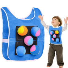 Gilet collant pour enfants avec 5 boules de poils - Jeu de balle au prisonnier ajustable pour s'amuser en plein air