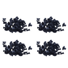 100 PZ Plastic Push in Bumper Parafango Porta Rivetti Clip 8mm Foro Nero