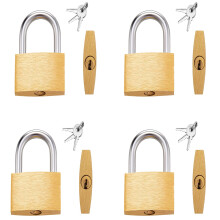 4 sztuki kłódek mosiężnych o średnicy 20 mm i 12 kluczy, Happon Small Locker Locks do bagażu, skrzynek narzędziowych, biżuterii i szafek