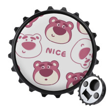 Ouvre-bouteille magnétique Lotso avec aimants pour réfrigérateur et autocollants. Idée cadeau originale pour les amateurs de camping. Gadget