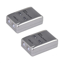 2 conmutadores USB 2.0 de uso compartido automático, adaptador HUB de 2 puertos para 2 impresoras USB, compatible con Windows.