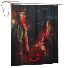 Stranger Things zuhanyfüggöny 66x72 hüvelykes akasztókkal, vízálló poliészter, mosógépben mosható, könnyen kezelhető káddekoráció -