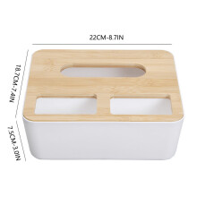 Boîte de rangement Giyblacko avec couvercle en bambou, boîte à mouchoirs, distributeur de papier toilette, boîte de rangement simple pour le salon