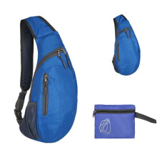 Unisex brystveske vanntett reisesports crossbody skulder slynge ryggsekk sammenleggbar veske, blå