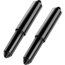 Conjunto de 2 hastes de reposição para suporte de papel higiênico, em plástico com mola (preto)
