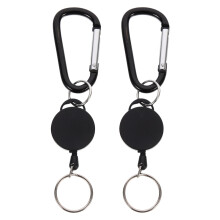 Mizh2pcs Multi-function Badge Key Rings Stretchable Badge Holders Portable Badge Buckles