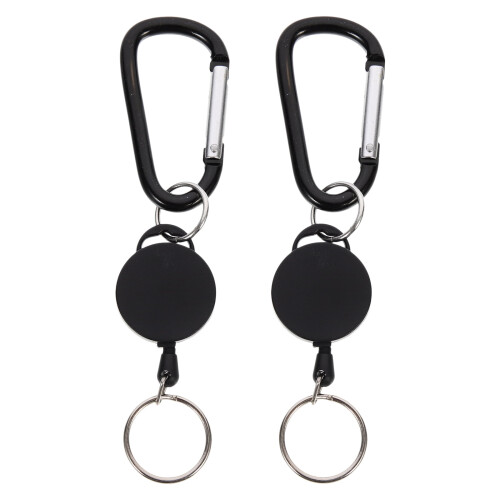 Mizh2pcs Multi-function Badge Key Rings Stretchable Badge Holders Portable Badge Buckles