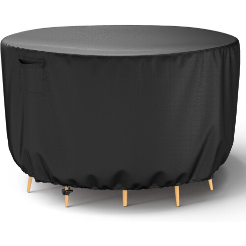 COOLMOVE72" x72"x28" Black Round Table Cover, Waterproof