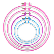 Guangmc5pc plastikbroderiringe, 6-11 tommer, korsstingcirkelsæt (flerfarvet)