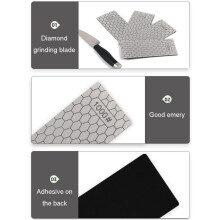 4-Delige Diamanten Slijpstenen, met Antislipmat, Korrel 400/600/1000/1200, Wetsteenhoningraat voor Het Slijpen van de Keuken