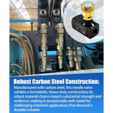 3/8 Inch NPT Hydraulic Flows Control Needle Valve,Single Direction 5000PSI Carbon Steel Hydraulic