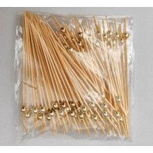 Brochettes en bambou Begine, 200 bâtonnets à cocktail dorés et argentés, pics colorés pour fruits et hamburgers, avec 100 sachets, en liquidation