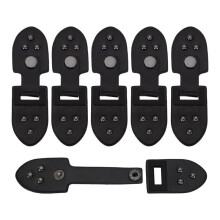 6 Pack Metal Leather Cape Cloak Clasp Black PU Leather Buckles with Alloy Sew Purse Locks Sew Toggle Buckles