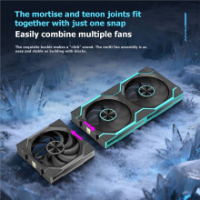 ARGB-Koelventilator 120 mm PWM Stil Modulair Stapelbaar RGB-Ventilator voor Gaming-Pc-Behuizing Waterkoeler Radiator B