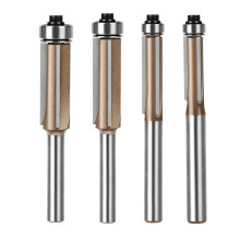 4PCS Flush Trim Router Bit 3Flute Pattern Wood Router Bit with Bearing Woodworking Milling Cutter Tool 1/4 Handle