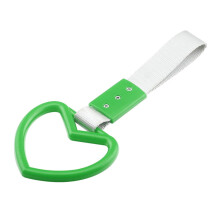 Anillo decorativo colgante para parachoques trasero con correa electrostática para coche con forma de corazón