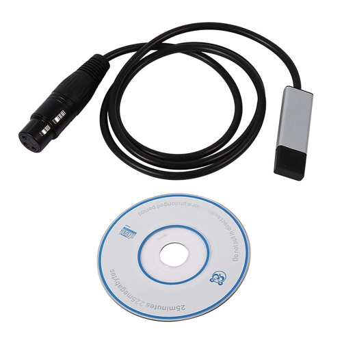 USB til interfaceadapter DMX512 Computer scenebelysningscontroller Lysdæmper USB LED DMX512 Interface med CD 2
