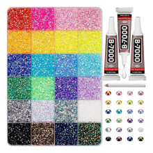 Kit com 30000 Peças de Strass de Resina em 24 Cores, Multicoloridas, com Base Plana, para Artesanato, Decoração de Livros, Tecidos e Unhas.