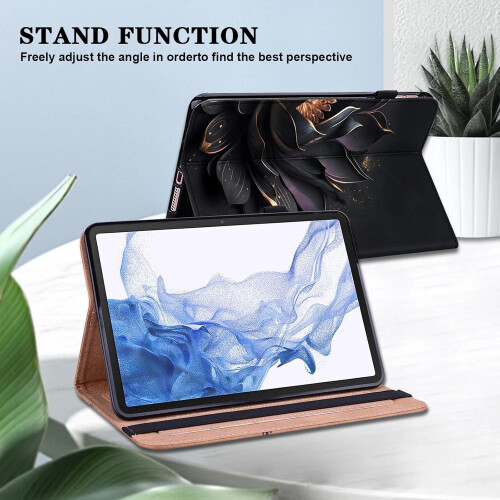 Συμβατή με θήκη Samsung Galaxy Tab A9 Plus, κομψή θήκη από δέρμα PU, αναδιπλούμενη βάση με 2