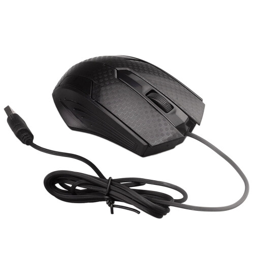Mouse con filo USB per computer e laptop, per destrorsi o mancini, nero 1