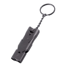 Double-Tube High-Decibel Whistle Outdoor Rescue Whistle Stainless Steel High-Frequency Earthquake Rescue Whistle