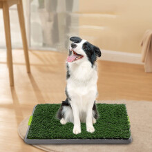 RuiHua Welpen-Pipi-Pad aus Kunstrasen für Hunde und Kleintiere – 20 x 25 cm, wiederverwendbar, 3-lagig, mit Auffangschale