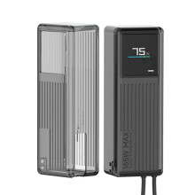 2X Sikai Custodia In TPU per 165W 10000mAh Power Bank Portatile Antiurto Custodia di Stoccaggio da Viaggio per Power Bank Trasparente Nero