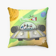 AIVO Rick and Morty rymdskepp örngott, kompatibelt med 16x16 tums örngott, personligt polyesteröverdrag för säng, soffa, heminredning