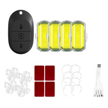 Strobe Lights for Car Motorcycle Led Flash Anti-Collision Warning Lamp Waterproof Wireless Remote Control for Car Bike