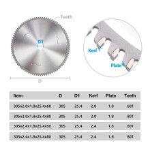 305mm Carbide Circular Saw Blade 60T 80T for Metal Cutting, Ideal for Steel and Iron A