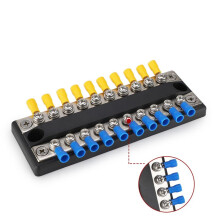 Battery Power Distribution Block Bus Bar Positive Negative 100A Circuit Busbar Power Terminal Block for RV Boat Truck