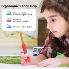 6pcs Pencil Grips for Kids and Adults Silicone Holders for Handwriting,Drawing,and Coloring,Ergonomic Dual- Design