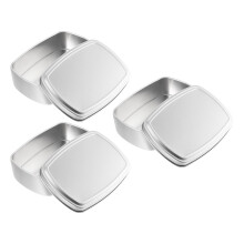 Lot de 3 porte-savons faits main, boîtes carrées vides en aluminium pour bougies et savons, idéales pour les voyages.