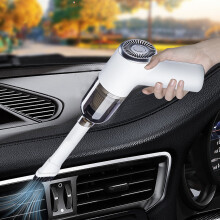Nieuwjaarsaanbiedingen! WJSXC Draadloze Autostofzuiger met Krachtige Zuigkracht Mini Stofzuiger voor Kieren en Toetsenbordreiniger USB Oplaadbaar Wit