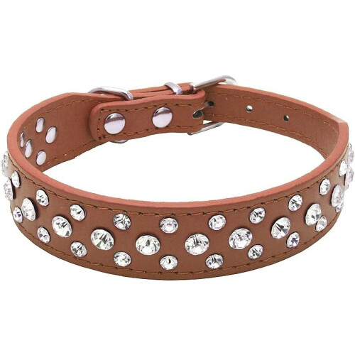 Κολάρο για σκύλους Kiibsot με στρας, Bling Rhinestone από δέρμα PU Crystal Diamond για κατοικίδια, 1