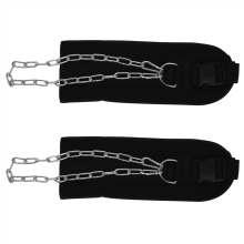 2x Dip Belt met ketting, fitnessriem, optrekriem met gesp voor gewichtheffen, fitnessaccessoires