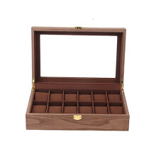 Uhrenbox für 12 Uhren, Holz - Walnuss