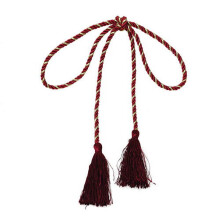Farfi1Pc Home Corde décorative pour rideaux à franges et pompons (rouge vin)