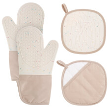 Wekvgz Silikon-Ofenhandschuhe, passend zu Topflappen, hitzebeständig und rutschfest, leicht zu reinigen, geeignet zum Grillen, Backen und Kochen