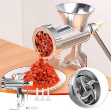 Capino Tritacarne Manuale - Tritacarne da tavolo, insaccatrice e insaccatrice con imbuto, azionamento manuale per hamburger fatti in casa