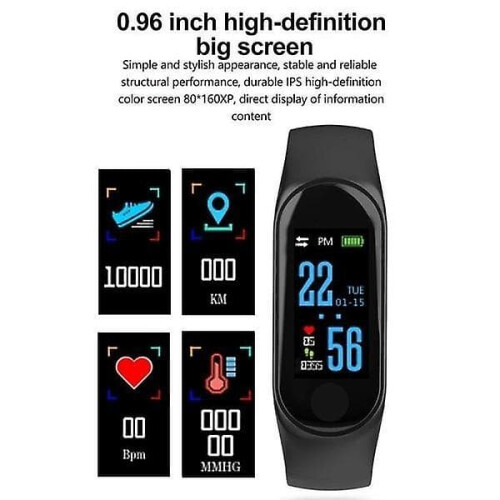 Ψηφιακό ρολόι Smartband με οθόνη αρτηριακής πίεσης, βηματόμετρο, βραχιόλι, αδιάβροχο, 2