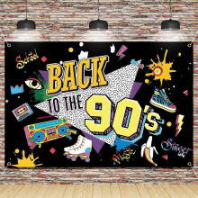 Pozadie Späť do 90. rokov 5x3 stopy, kompatibilné s retro hip-hopovými graffiti fotografiami z 90. rokov, fotobúdkou na narodeninovú oslavu,